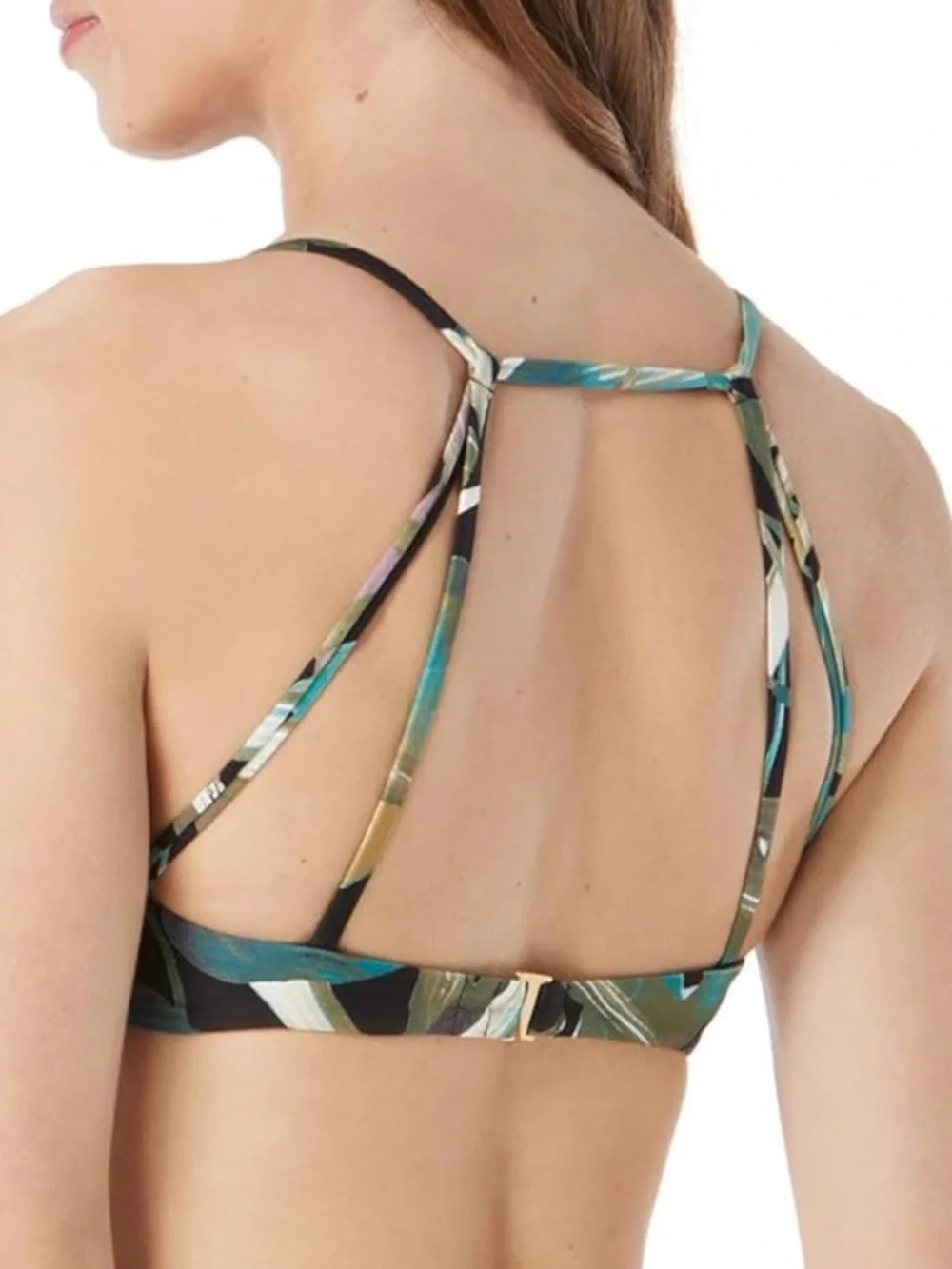Vince Camuto Printed Molded Bikini Top Butterfly Small - Picture 2 of 5